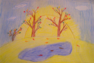Задание в начальной школе. Рисунок на тему: «Осень».