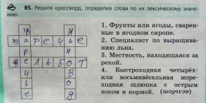 Задание по русскому языку в печатной тетради (5 класс):решить кроссворд.